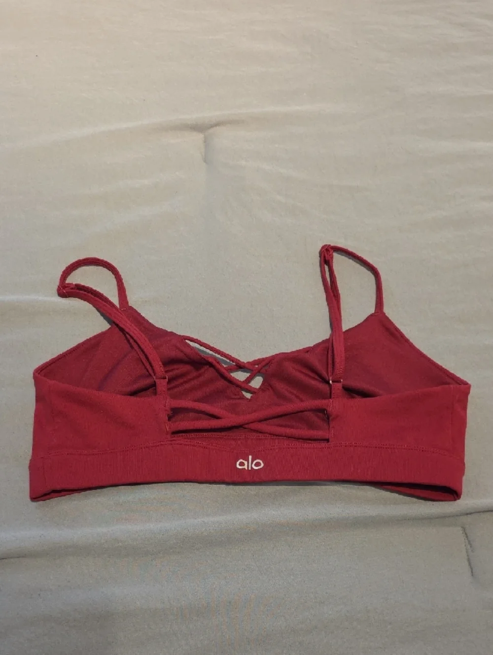 ALO Red Crisscross Strappy Sports Bra